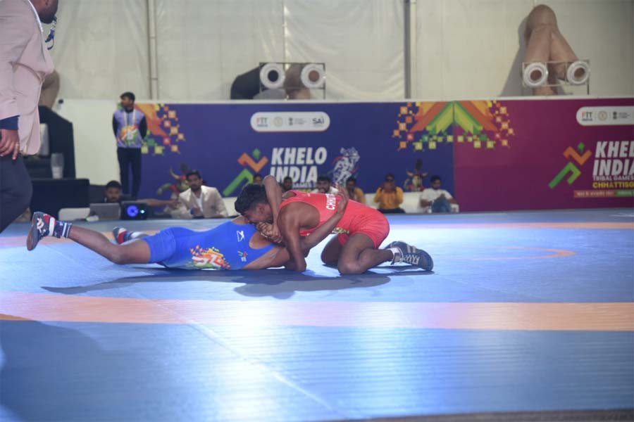 रायपुर : खेलो इंडिया ट्राइबल गेम्स 2026 : सरगुजा में कुश्ती स्पर्धा का शानदार समापन