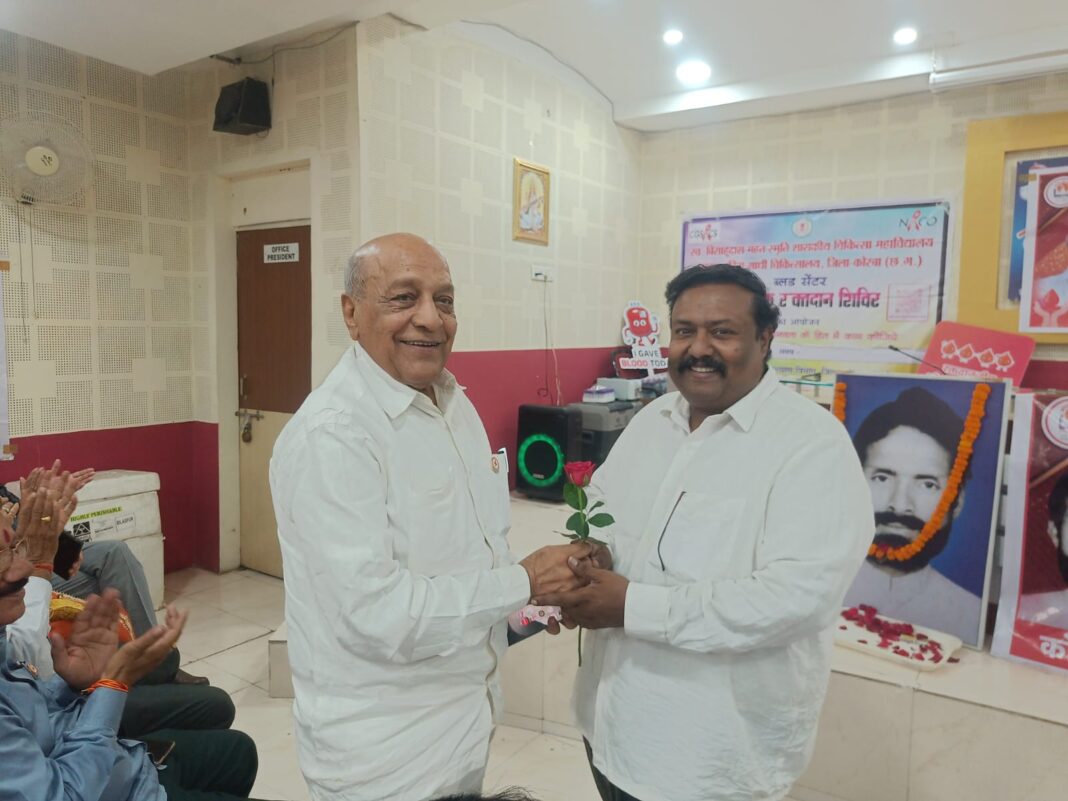 कोरबा प्रेस क्लब द्वारा वरिष्ठ पत्रकारों की स्मृति रक्तदान एवं स्वास्थ्य शिविर संपन्न : शहरवासियों ने निभाई सहभागिता