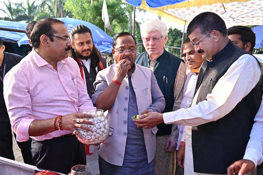 रायपुर : छत्तीसगढ़ बनेगा मखाना हब : कृषि मंत्री रामविचार नेताम ने लिंगाडीह में मखाना सेंटर का किया अवलोकन