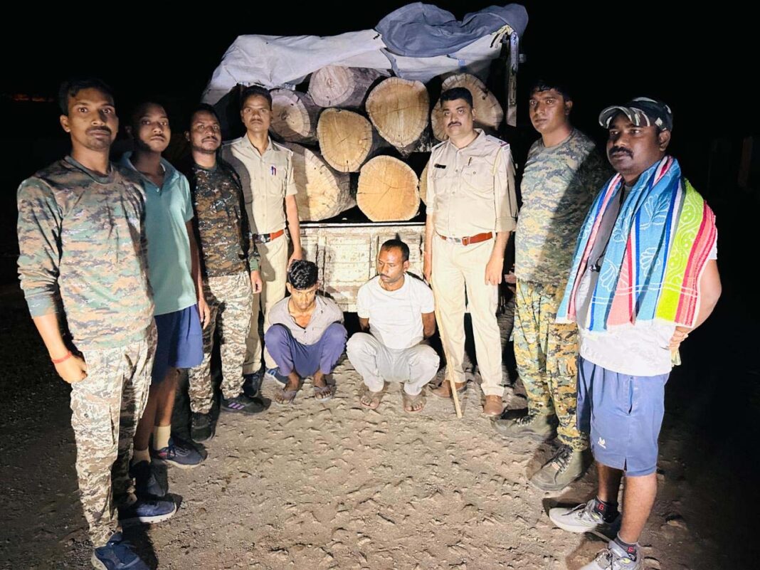 रायपुर : अवैध लकड़ी परिवहन पर बड़ी कार्रवाई, 8 नग साल लट्ठा सहित पिकअप वाहन जब्त