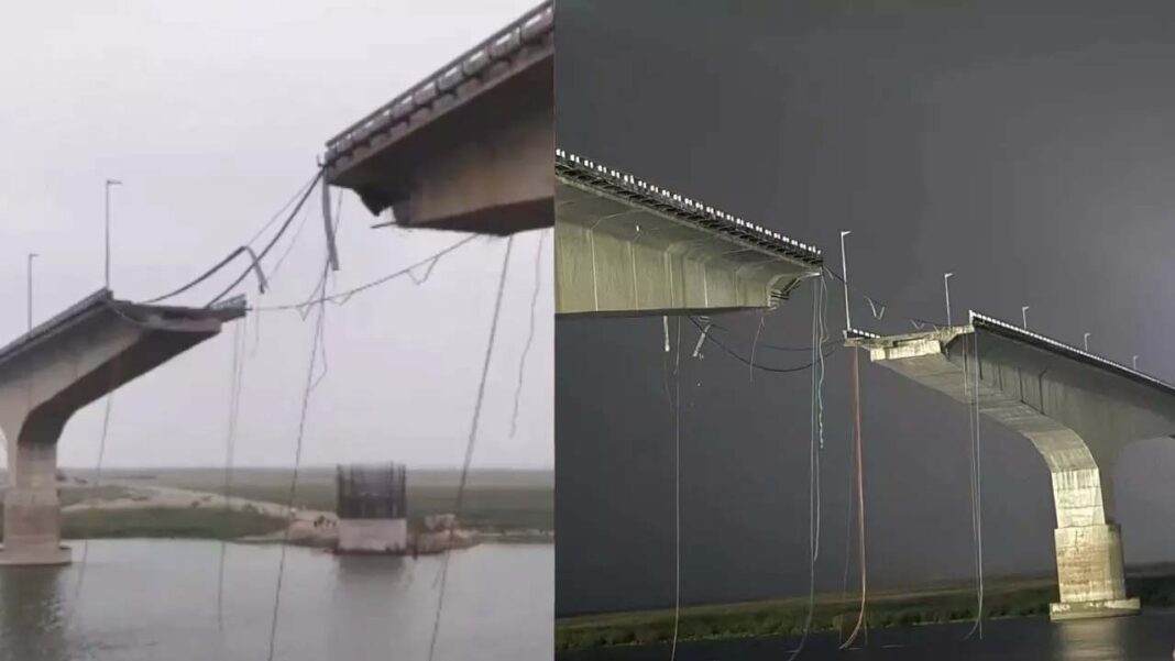 बिहार: भागलपुर में विक्रमशिला सेतु का 34 मीटर स्लैब गंगा में गिरा, ट्रैफिक रोकने से बड़ा हादसा टला, एग्जीक्यूटिव इंजीनियर सस्पेंड, 16 जिलों की कनेक्टिविटी प्रभावित; CM ने केंद्र से मदद मांगी