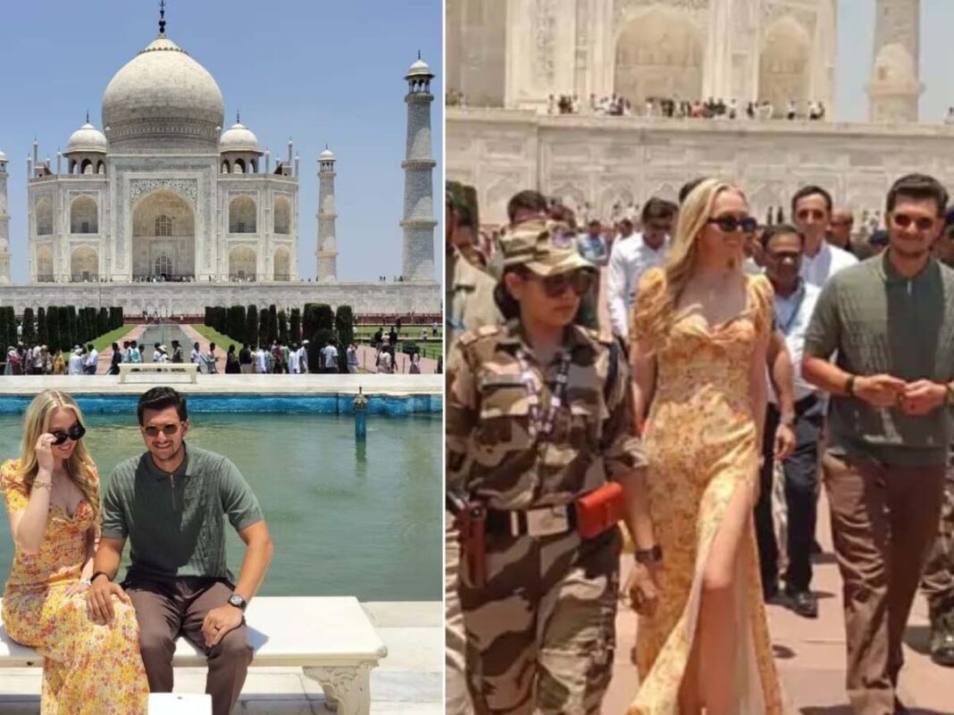 आगरा: ट्रम्प की बेटी टिफनी ने पति संग देखा ताजमहल, निहारती रह गईं खूबसूरती, पूछा- इतना सुंदर मार्बल कहां से आया