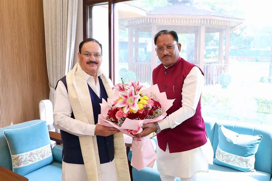 रायपुर : केंद्रीय स्वास्थ्य मंत्री जेपी नड्डा से मिले मुख्यमंत्री विष्णुदेव साय, स्वास्थ्य सेवाओं और किसानों के लिए खाद-बीज उपलब्धता पर हुई विस्तृत चर्चा