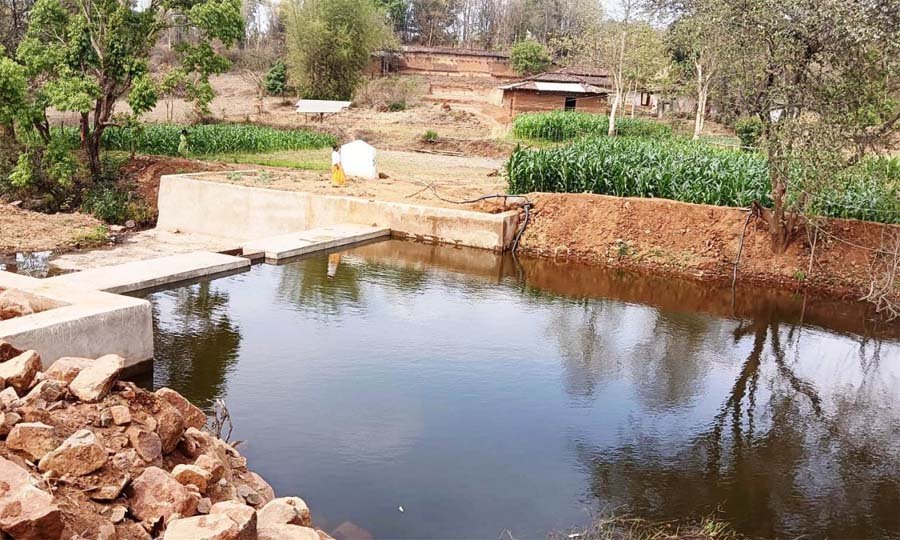 रायपुर : जल संरक्षण से समृद्धि की नई धारा : चन्द्रगढ़ का चेक डेम बना किसानों की खुशहाली का आधार