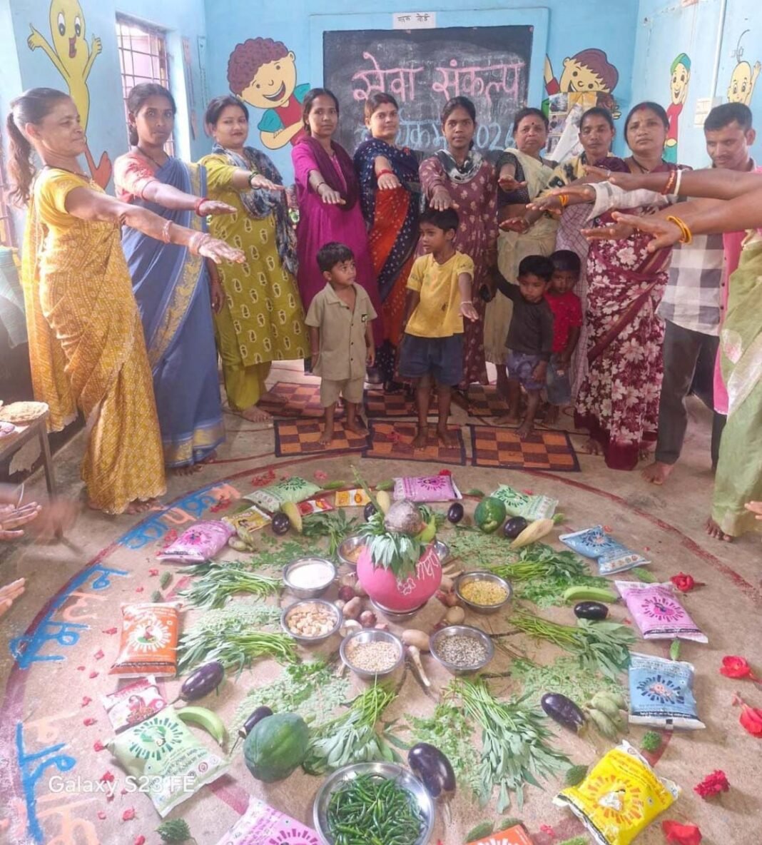 रायपुर : सेवा संकल्प अभियान नारायणपुर के आंगनबाड़ी केंद्रों में ‘आंगन मिलन’ का शुभारंभ