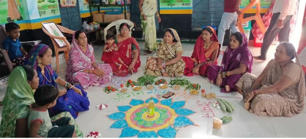 रायपुर : सेवा संकल्प अभियान : धमतरी के 86 आंगनबाड़ी केंद्रों में ’आंगन मिलन’ का आयोजन