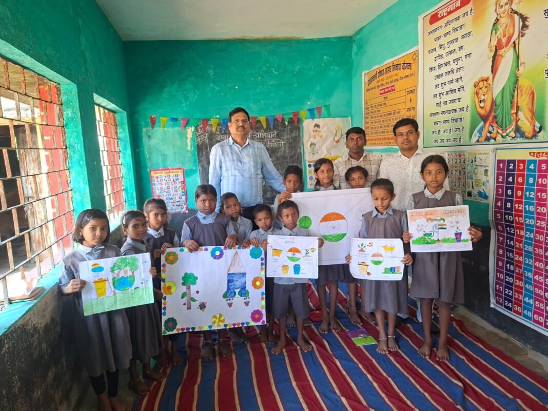 KORBA : सेवा संकल्प अभियान के तहत जिले के विद्यालयों में हुई चित्रकला प्रतियोगिता