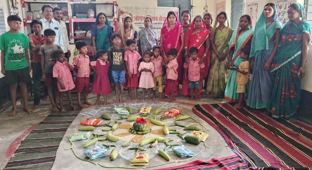 रायपुर : आंगन मिलन सेवा सूरजपुर के आंगनबाड़ी केंद्रों में सजी पोषण और खुशियों की चौपाल
